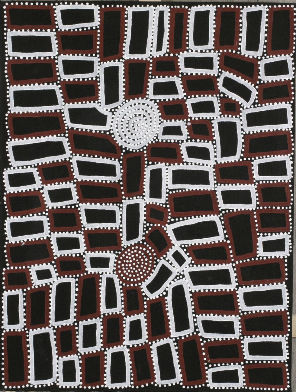 Walala Tjapaltjarri - (c,1960) Walala Tjapaltjarri Cycle Tingari à Marruwa / Tingari Cycle at Marruwa