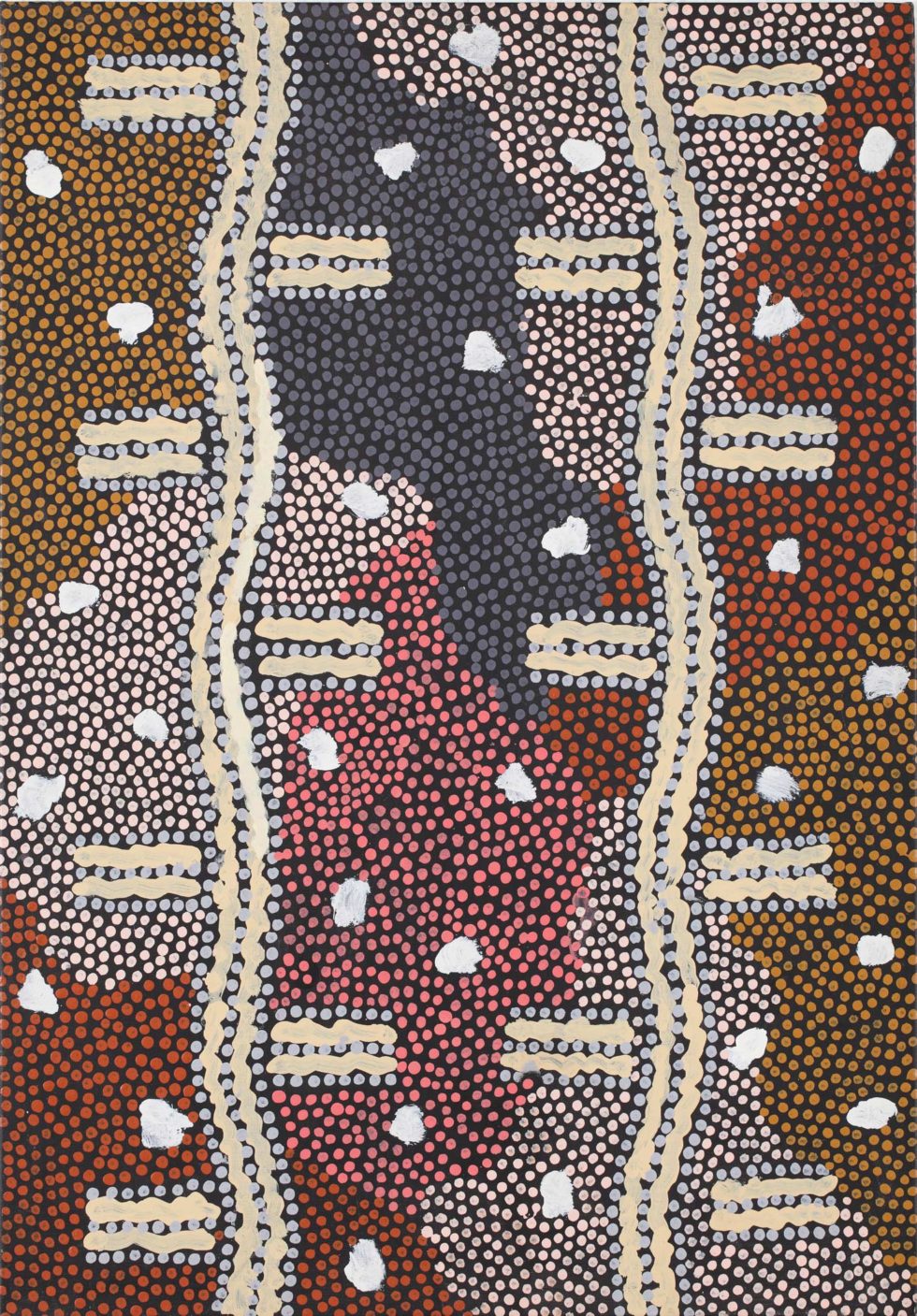Clifford Possum Tjapaltjarri -Rêve Eclair à Mt Wedge / Lightning Dreaming at Mt Wedge
